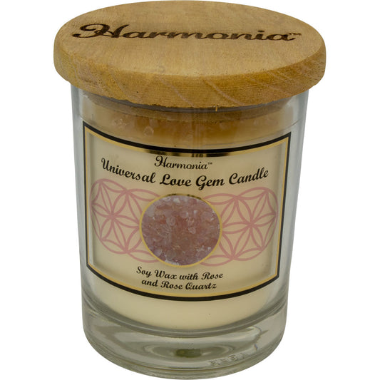 Harmonia Soy Gem Candle - Universal Love Rose Quartz