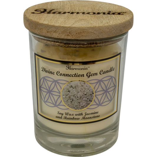 Harmonia Soy Gem Candle - Divine Connection Rainbow Moonstone