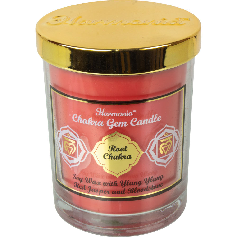 Harmonia Soy Gem Candle - 9oz Root Chakra - Red Jasper & Bloodstone