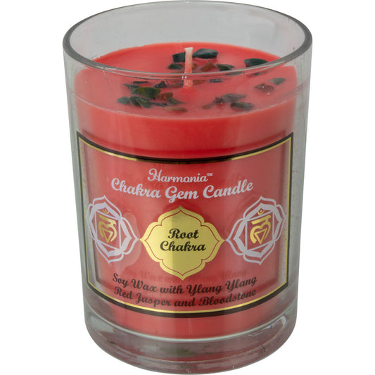 Harmonia Soy Gem Candle - 9oz Root Chakra - Red Jasper & Bloodstone