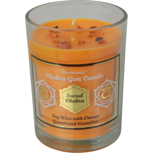 Harmonia Soy Gem Candle -9oz Sacral Chakra - Garnet & Carnelian