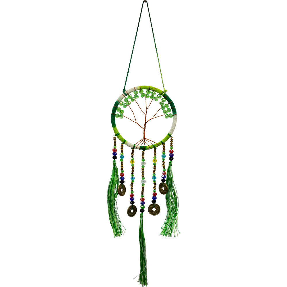 Dreamcatcher Tree of Life w/ Lucky Coins - Green