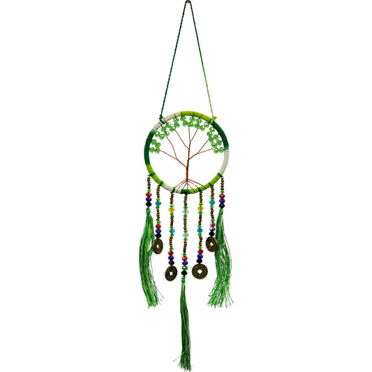 Dreamcatcher Tree of Life w/ Lucky Coins - Green
